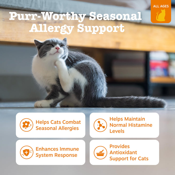 Zesty Paws Allergy Relief For Cats, Bacon, 60 Count