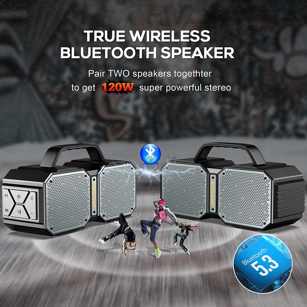 BUGANI Shock Bluetooth Speaker, Black, New Model