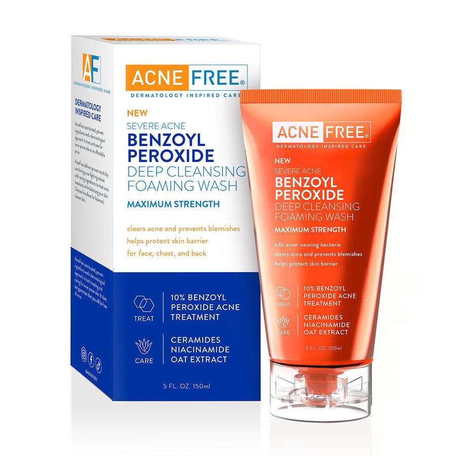 AcneFree Severe Acne Foaming Cleansing Wash, 10% Benzoyl Peroxide, 5 oz