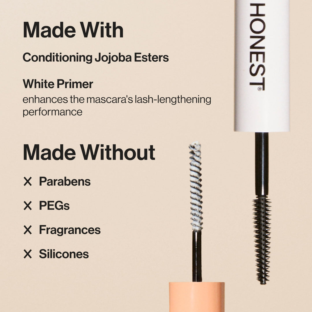 Honest Beauty 2-in-1 Extreme Length Clean Mascara And Primer, Black, 0.27 fl oz
