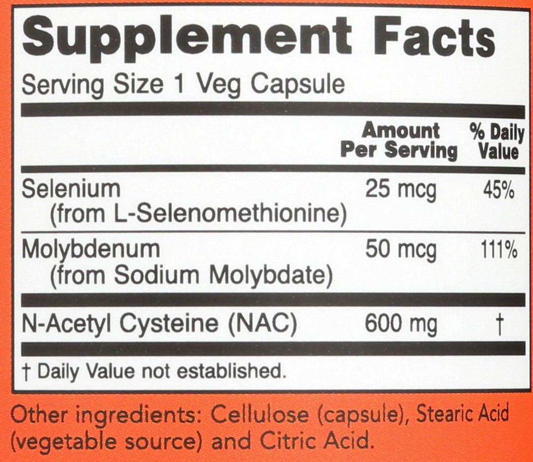 NOW NAC 600 mg, 100 Count