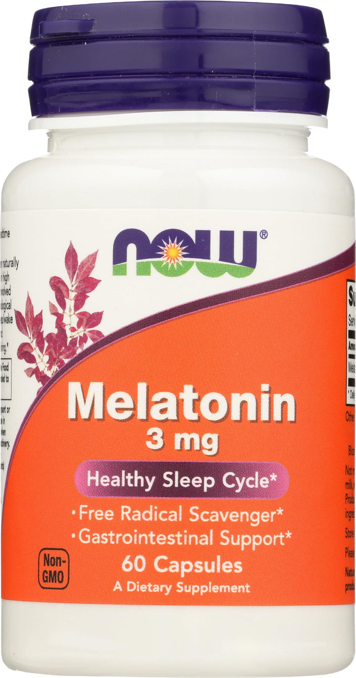 NOW Melatonin, 3 mg, 60 Count
