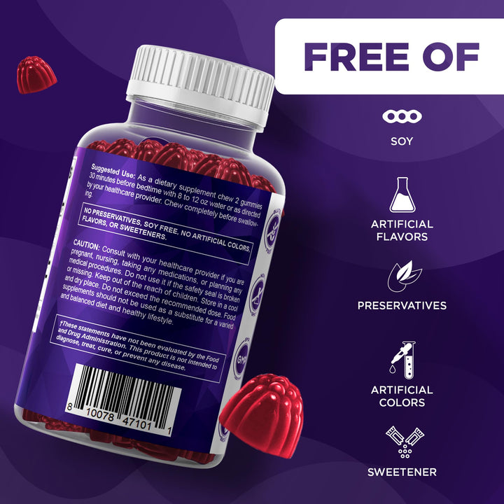 Vitamatic Melatonin Gummies, Strawberry, 20 mg, 60 Count