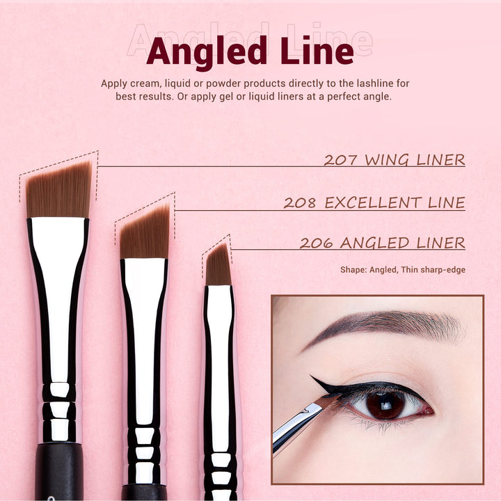 Jessup Eyeliner Brush Set, 11 Count