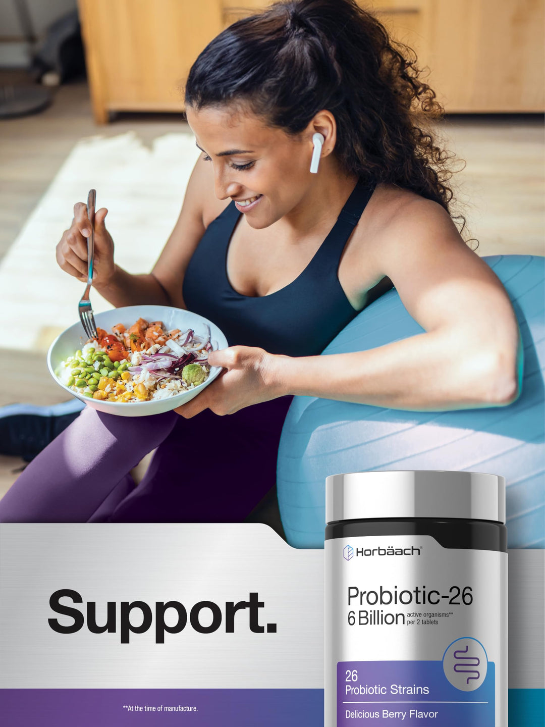Horbäach Probiotics, Berry Flavor, 200 Count