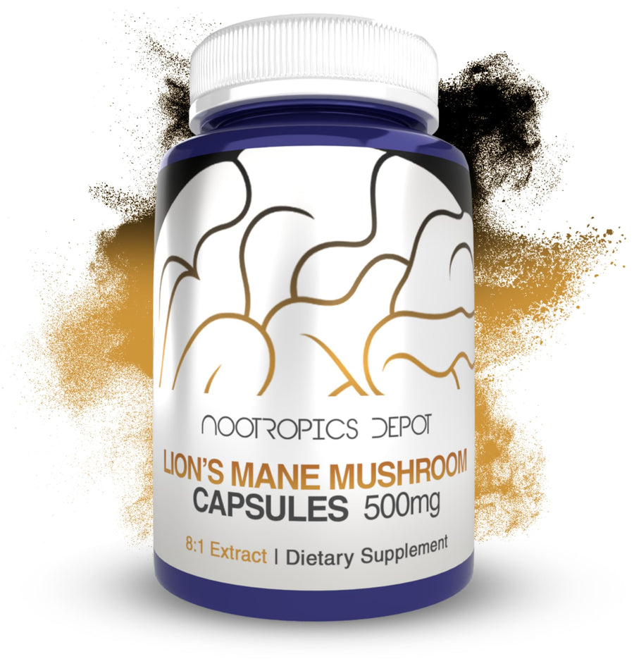 Nootropics Depot Lions Mane Mushroom Capsules, 500 mg, 180 Count