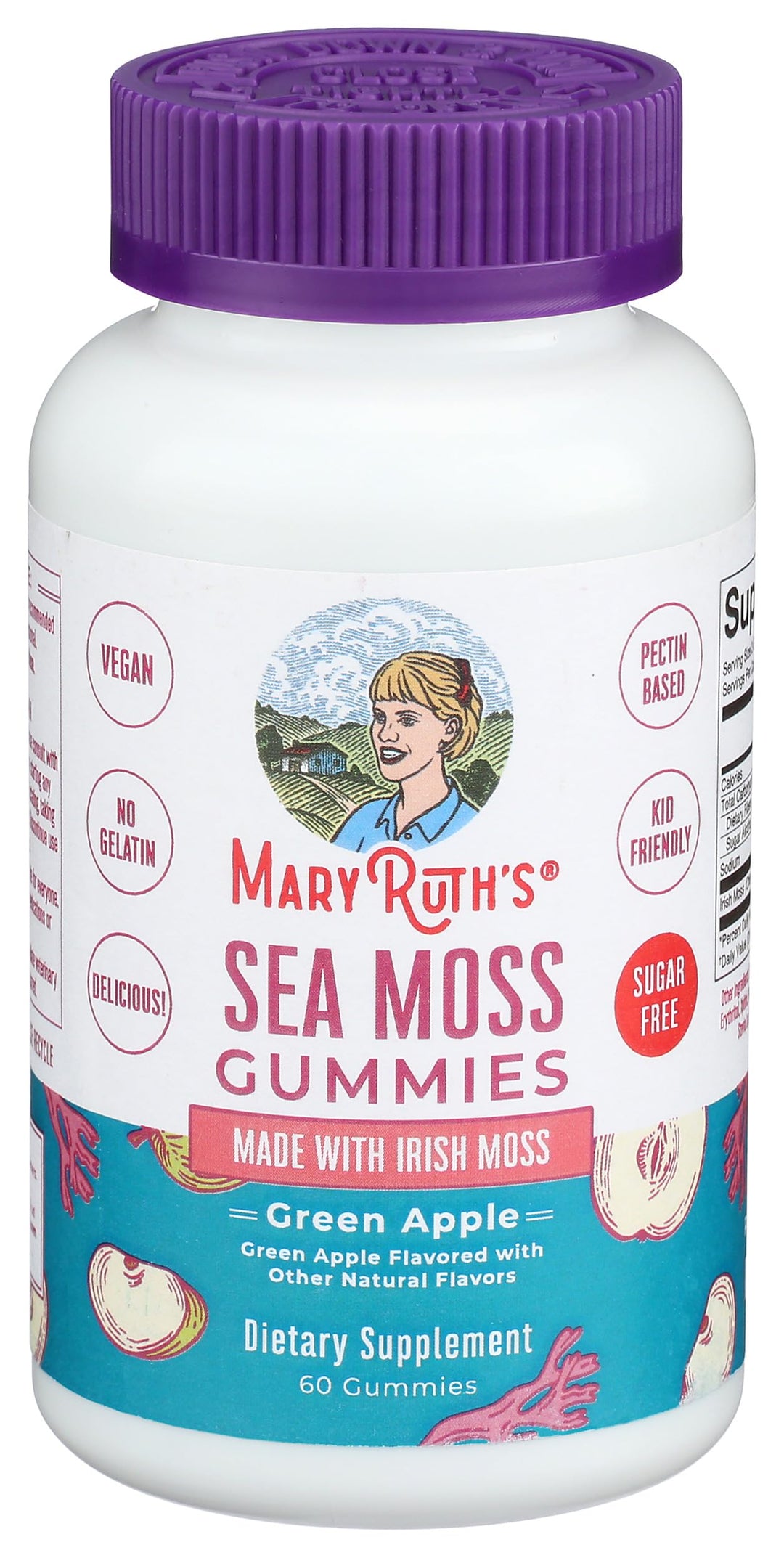 MARYRUTH'S Sea Moss Gummies, Sugar Free, 60 Count