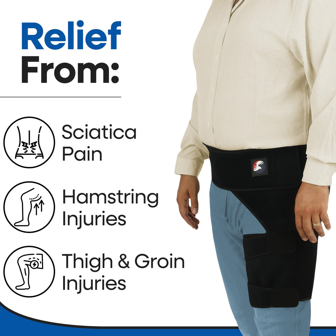 ARMSTRONG AMERICA Hip Brace Thigh Compression Sleeve, Large, Left
