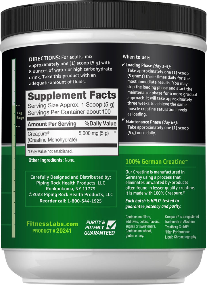 Fitness Labs German Creatine Monohydrate Powder, Unflavored, 500 g