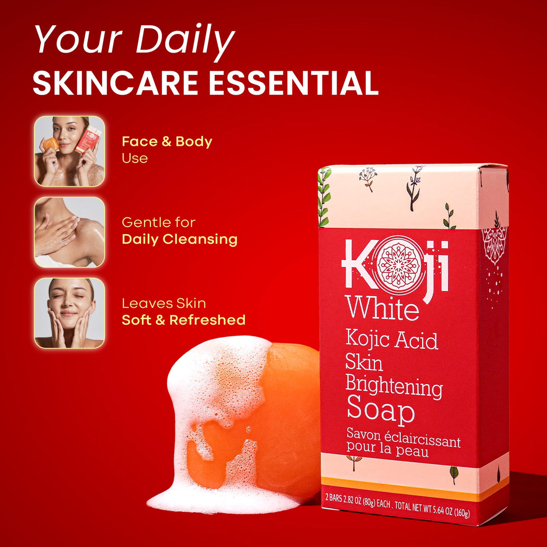 Koji White Pure Kojic Acid Soap, Tea Tree, Coconut Oil, Hyaluronic Acid, Vitamin C, 2.82 oz