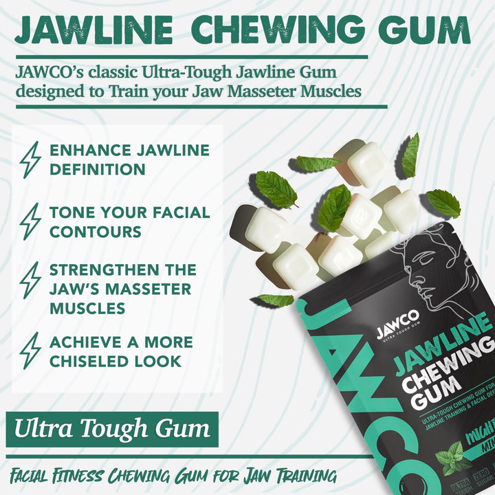 JAWCO Jawline Chewing Gum, Mighty Mint, 1 Count