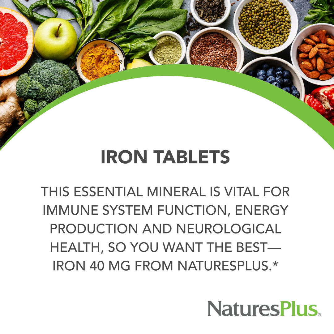 Nature's Plus Iron, 40 mg, 180 Count