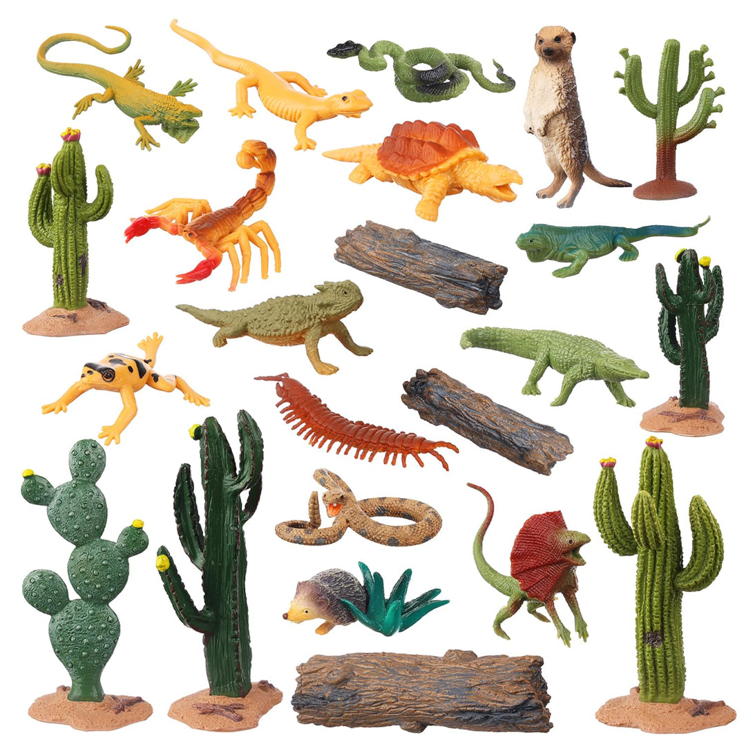 AENIMELY Desert Animal Figurines Set, 23 Count