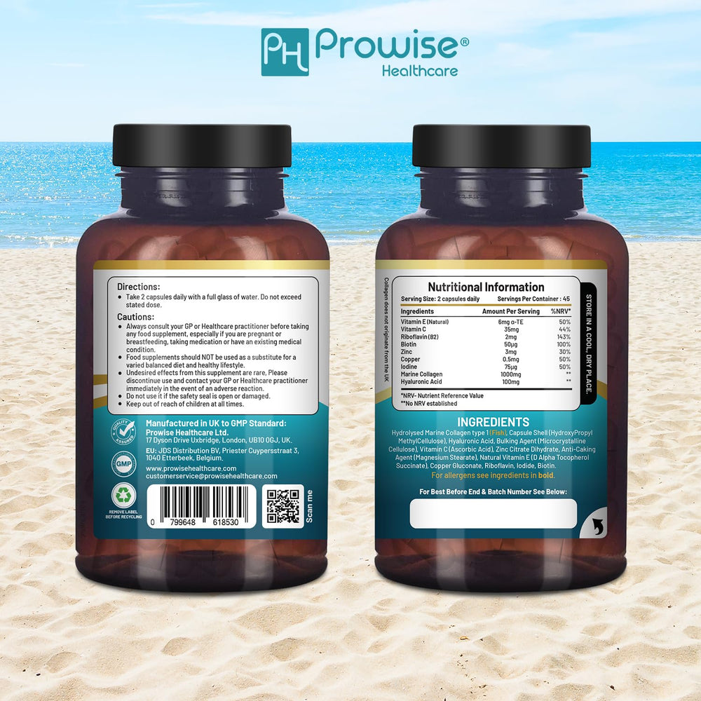 PH ProWise Healthcare Marine Collagen with Hyaluronic Acid, 1100 mg, 90 Count