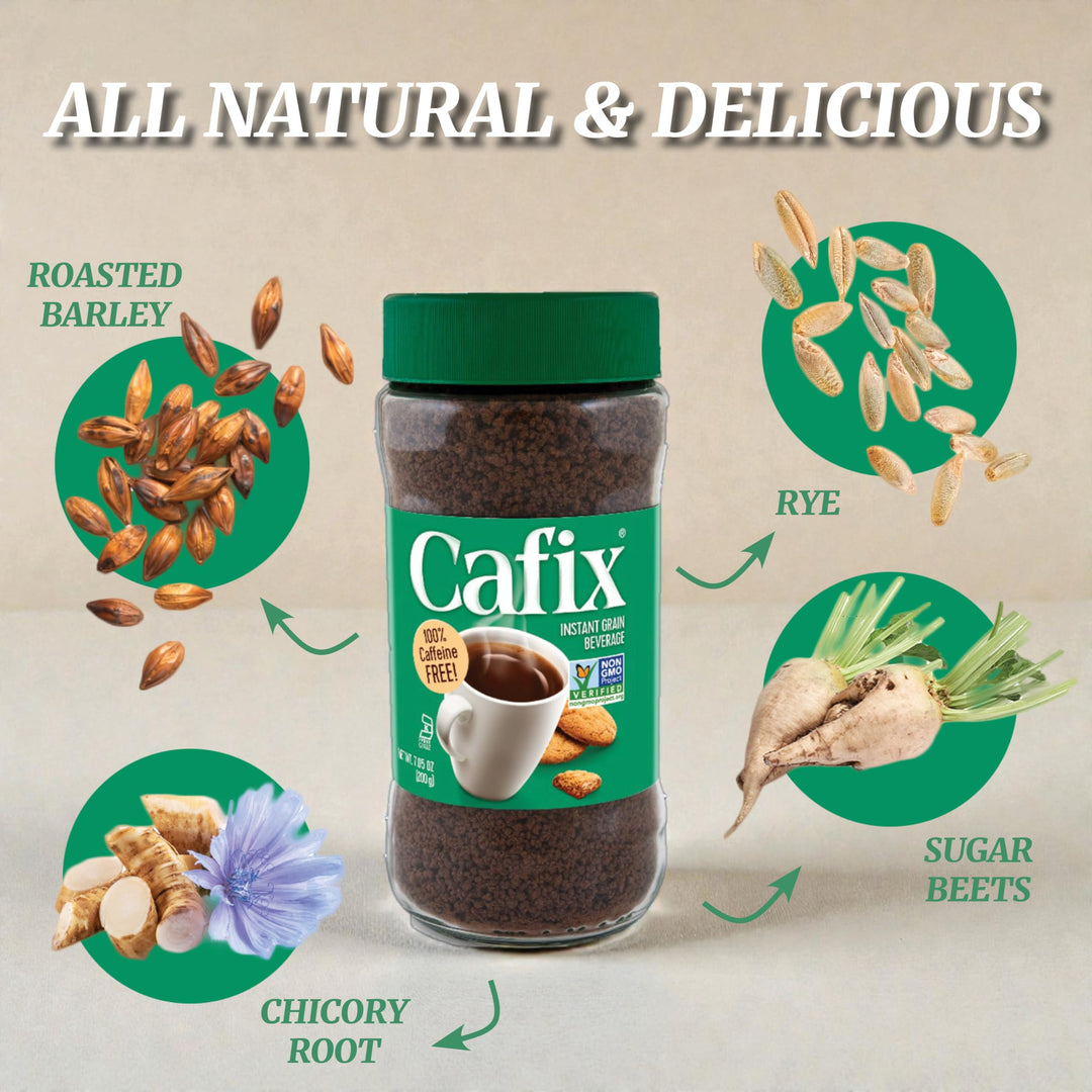 Cafix Instant Chicory Coffee Substitute, Caffeine Free, 7.05 oz