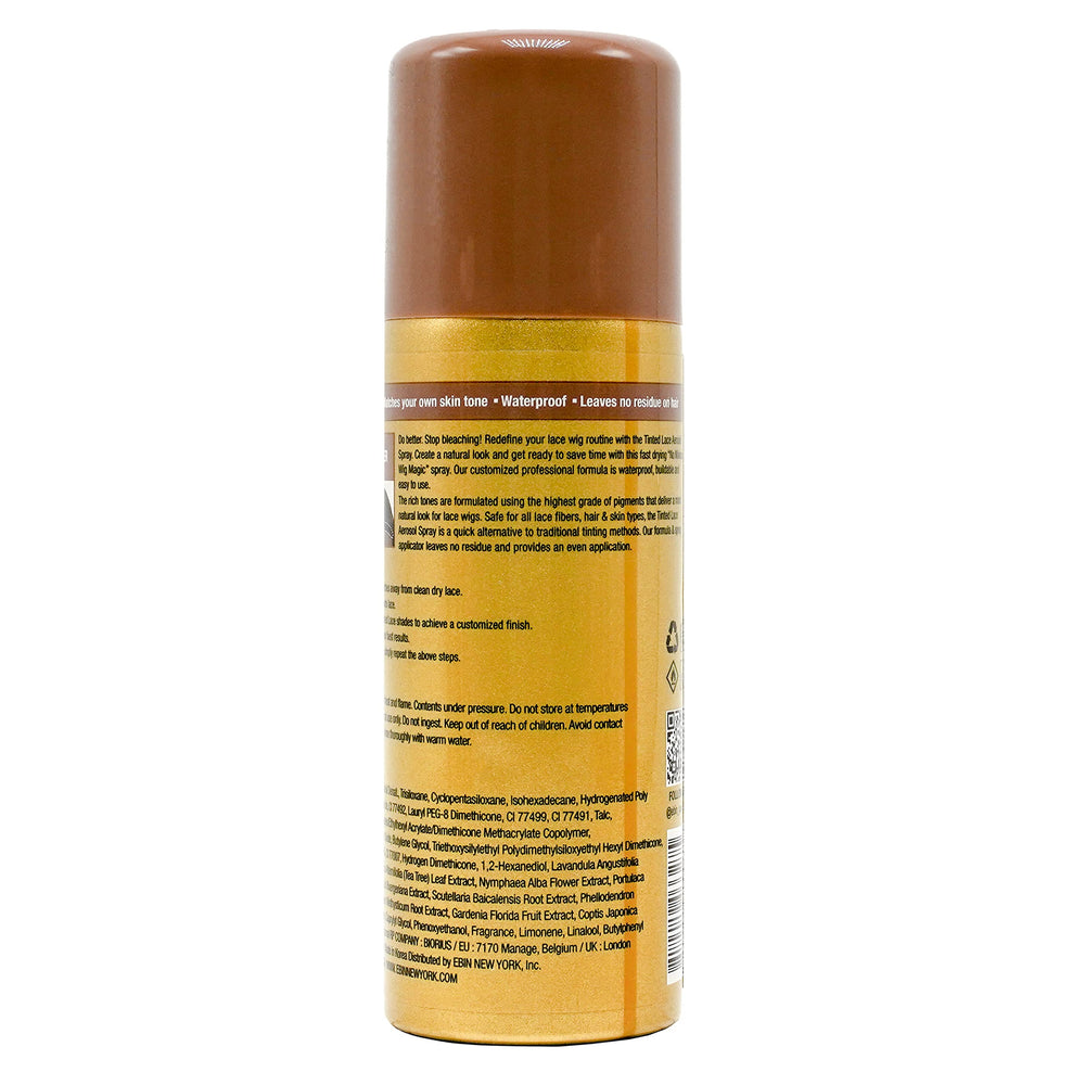 EBIN NEW YORK Tinted Lace Aerosol Spray, Dark Brown, 2.7 fl oz