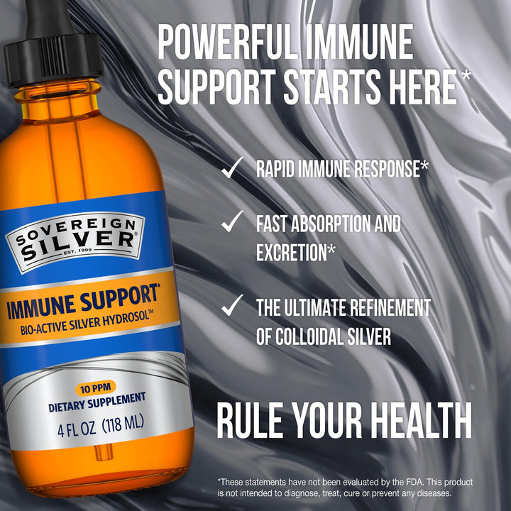 Sovereign Silver Immune Support Colloidal Silver, 4 fl oz