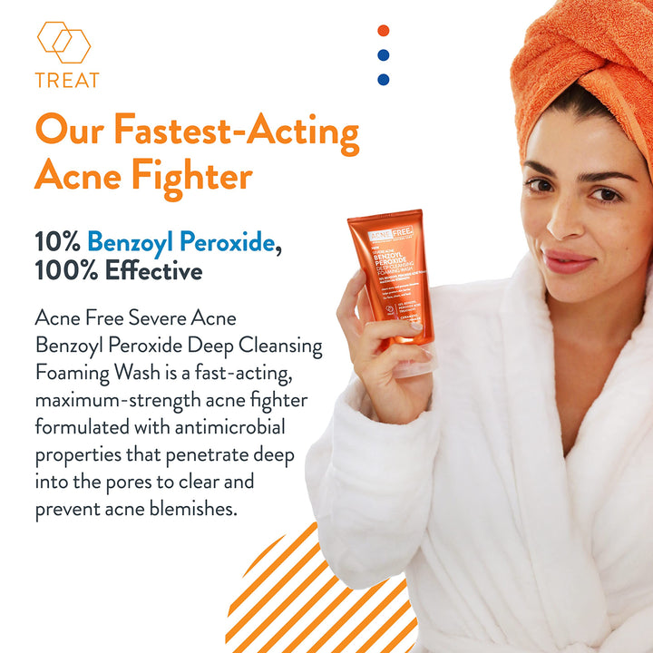 AcneFree Severe Acne Foaming Cleansing Wash, 10% Benzoyl Peroxide, 5 oz