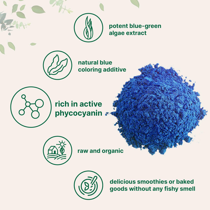 Micro Ingredients Organic Blue Spirulina Powder, 60 Servings