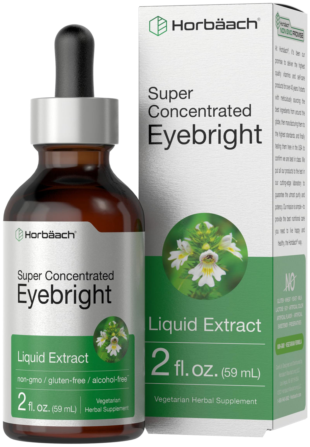 Horbäach Eyebright Herb Supplement, Alcohol Free, 2 fl oz