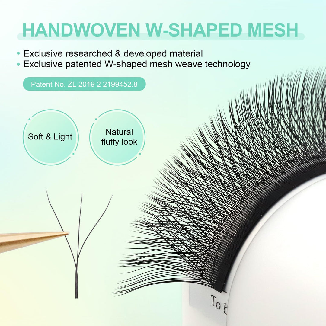 NAGARAKU 3D Lash W Premade Fans Volume Lash Extension, 0.07mm D Curl, 8-15mm Mix