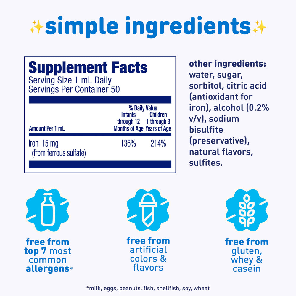Enfamil Fer-In-Sol Iron Supplement Drops, 50 ml Dropper Bottle, Pack of 2