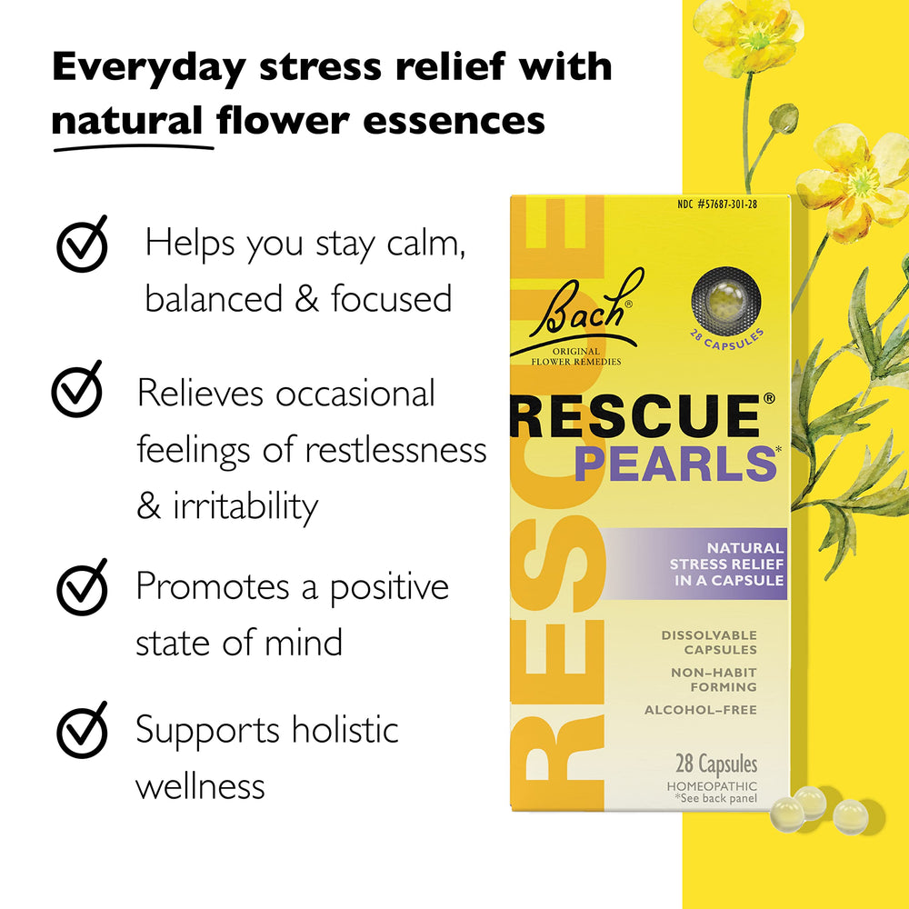 RESCUE Pearls, Natural Orange Vanilla, 28 Count