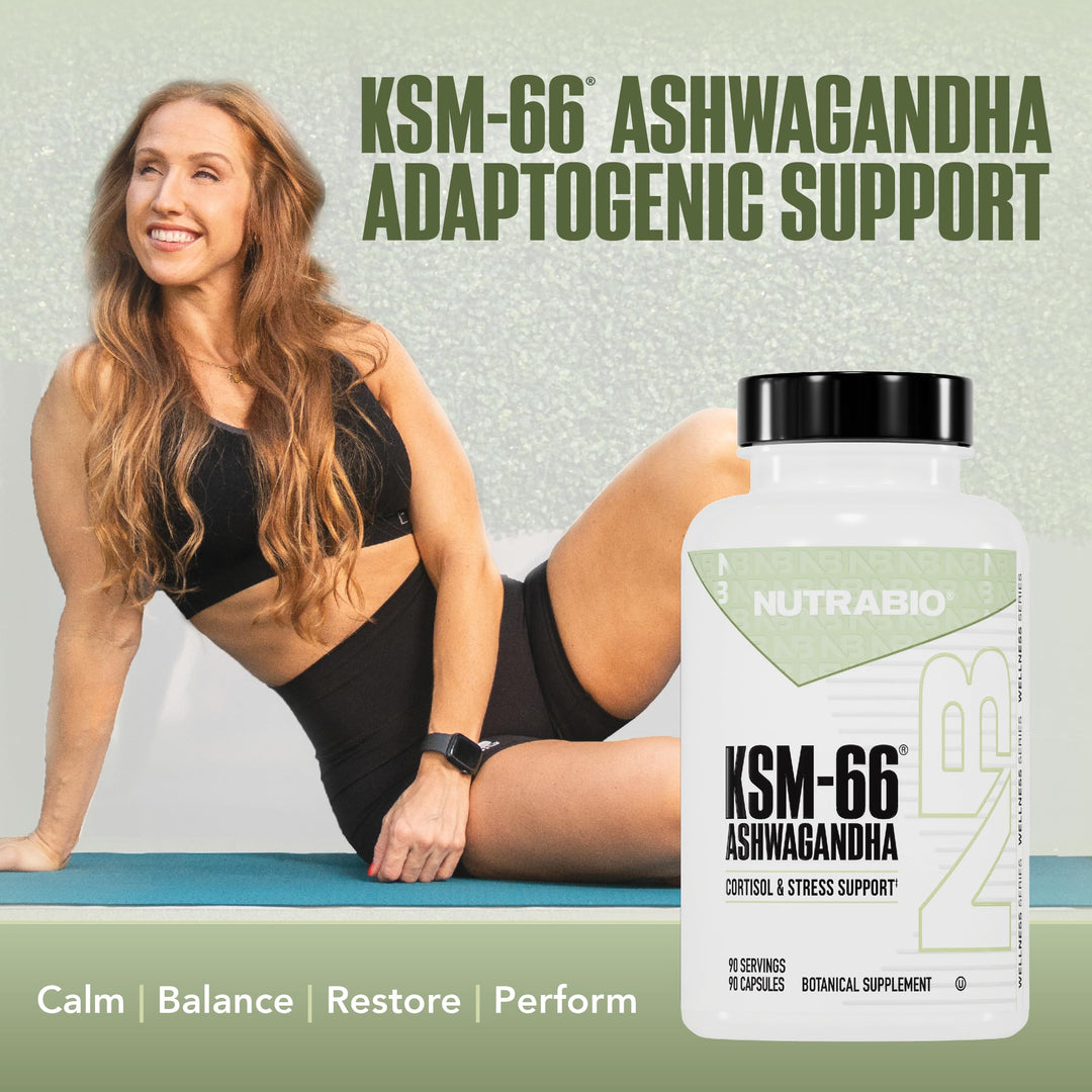 NutraBio Ashwagandha KSM-66, 600 mg, 90 Count