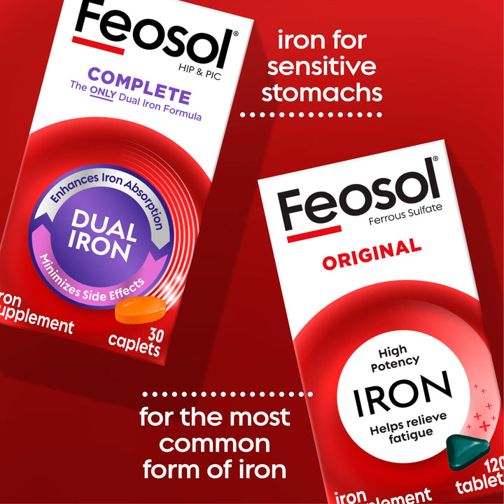 Feosol Original Iron Supplement Tablets, 325 mg, 120 Count