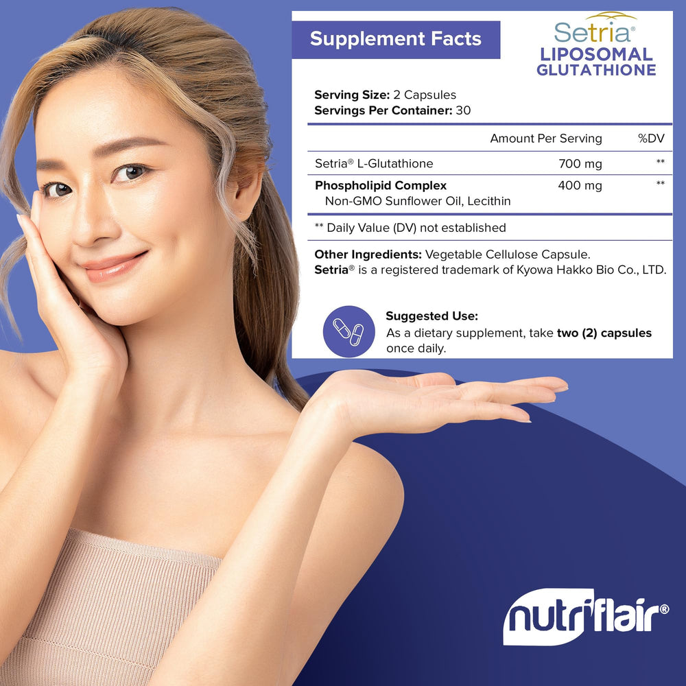 NutriFlair Liposomal Glutathione Supplement, 700 mg