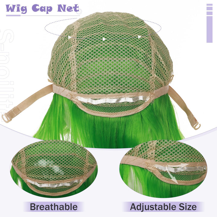S-noilite Cosplay Wig, Short Straight Fluffy Spiky, Green