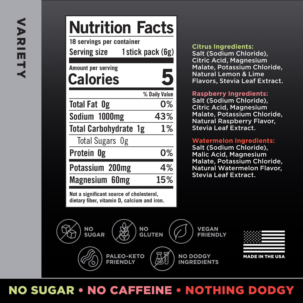Drink LMNT Electrolytes Variety Pack, 18 Count