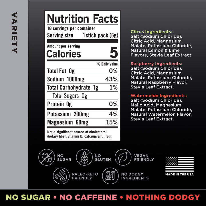 Drink LMNT Electrolytes Variety Pack, 18 Count
