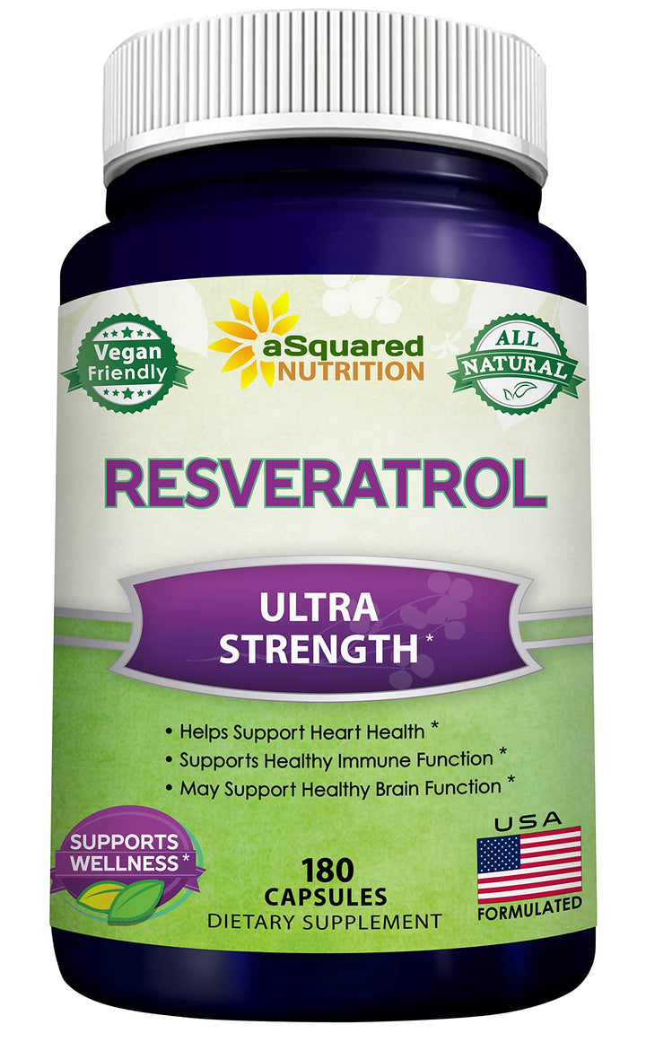 aSquared Nutrition Resveratrol Supplement, 1000 mg, 180 Count
