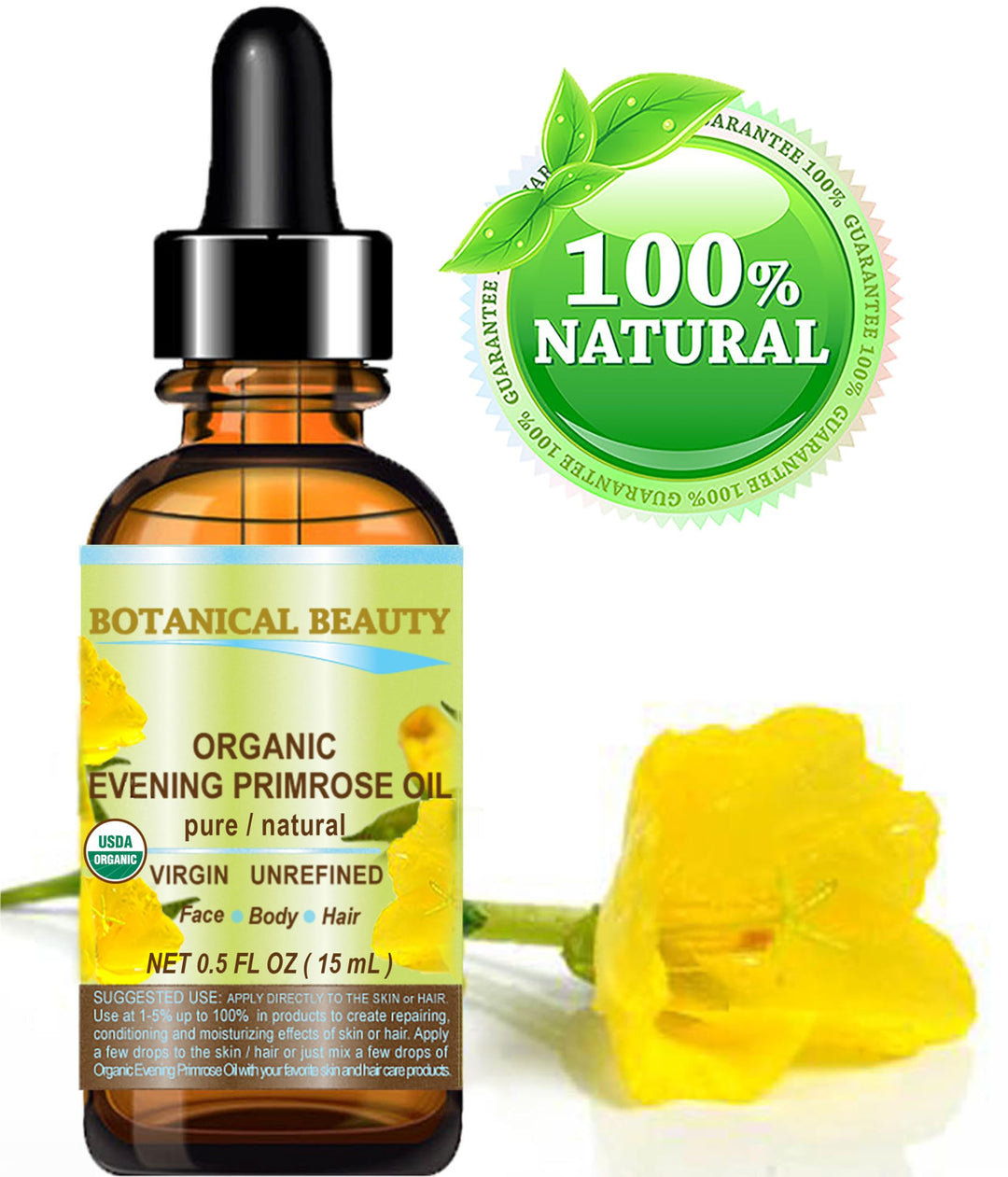 Botanical Beauty Organic Evening Primrose Oil, 0.5 fl oz