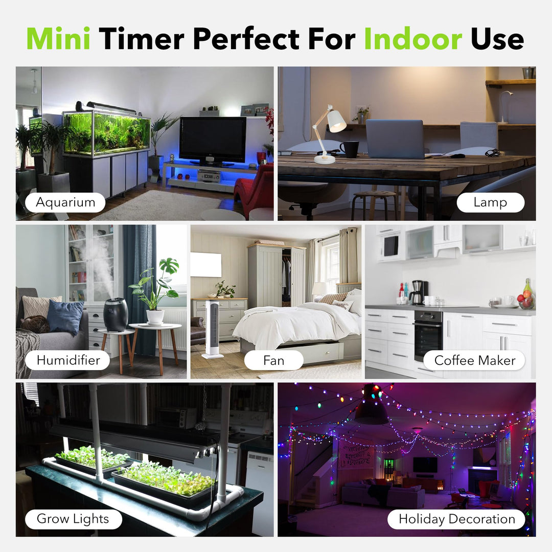 BN-LINK Indoor Mini Mechanical Outlet Timer, 3-Prong, 2-Pack