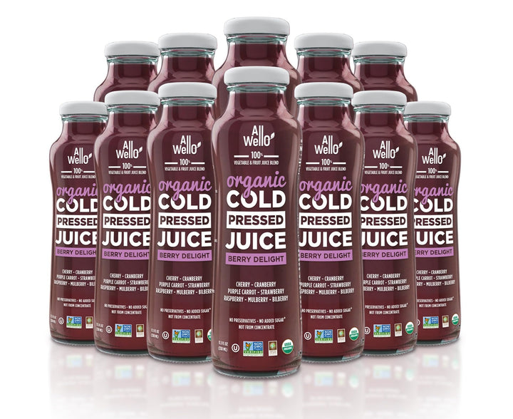 ALLWELLO Organic Berry Delight Juice, 12 Count