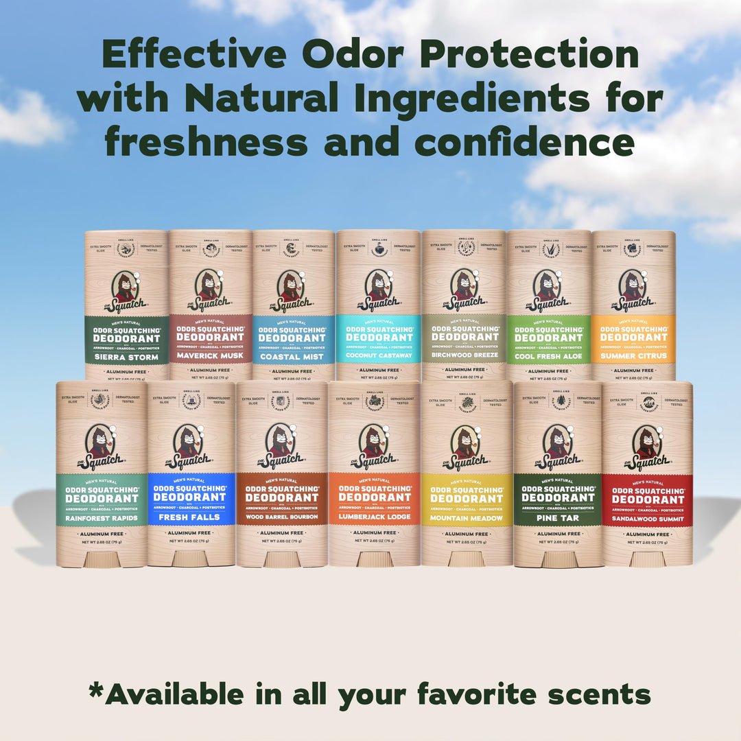 Dr. Squatch Natural Deodorant For Men, Coconut Castaway, 2.65 oz, Pack of 3