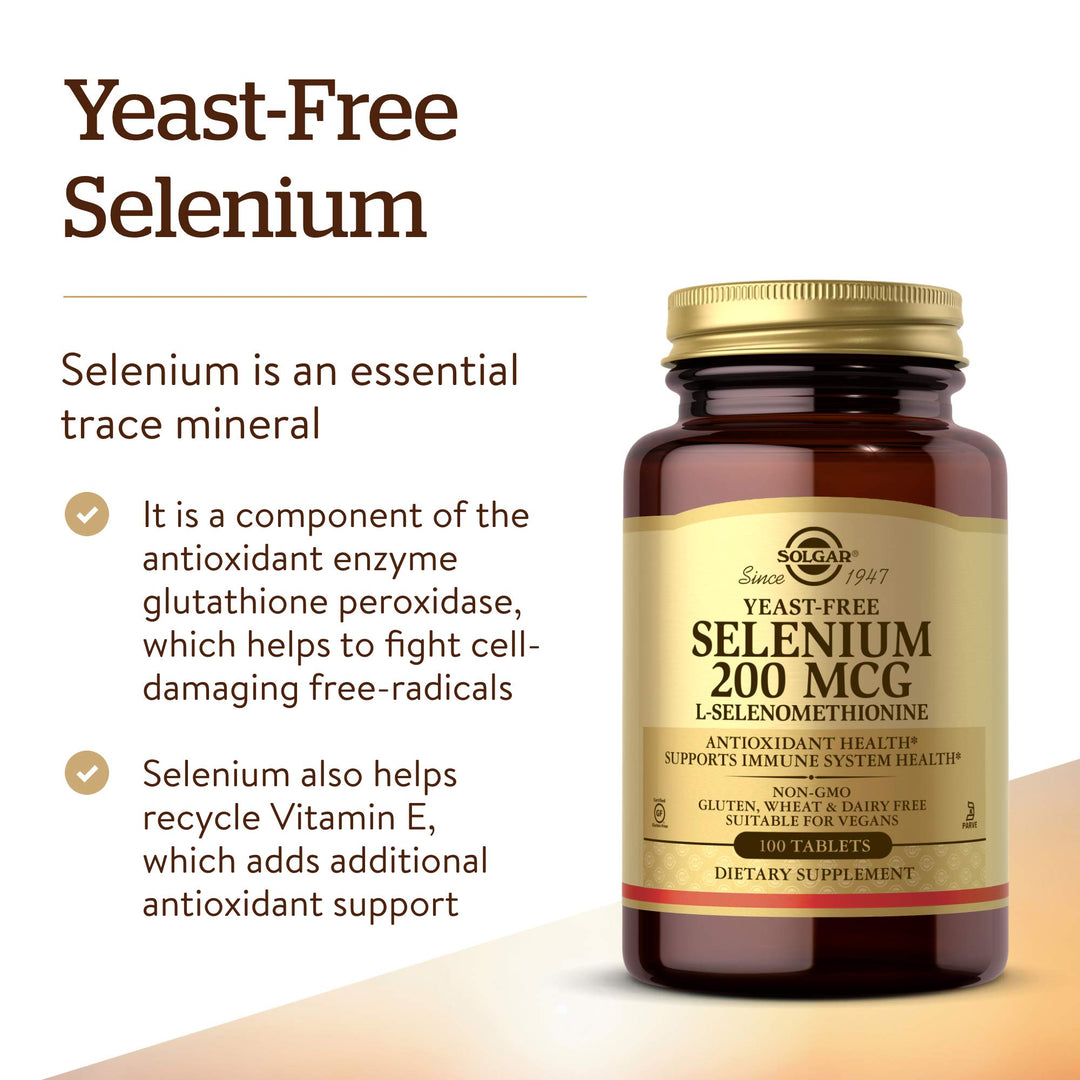 Solgar Yeast-Free Selenium 200 mcg, 100 Count