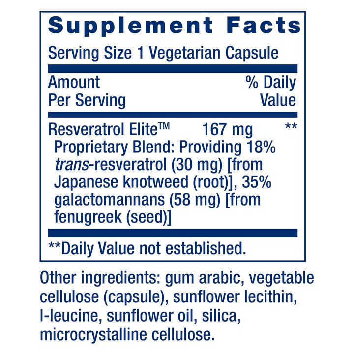 Life Extension Resveratrol Elite, 30 Count