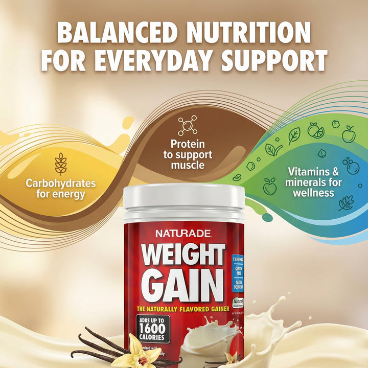 Naturade Weight Gain Nutrition Drink Mix, Vanilla, 20.3 oz