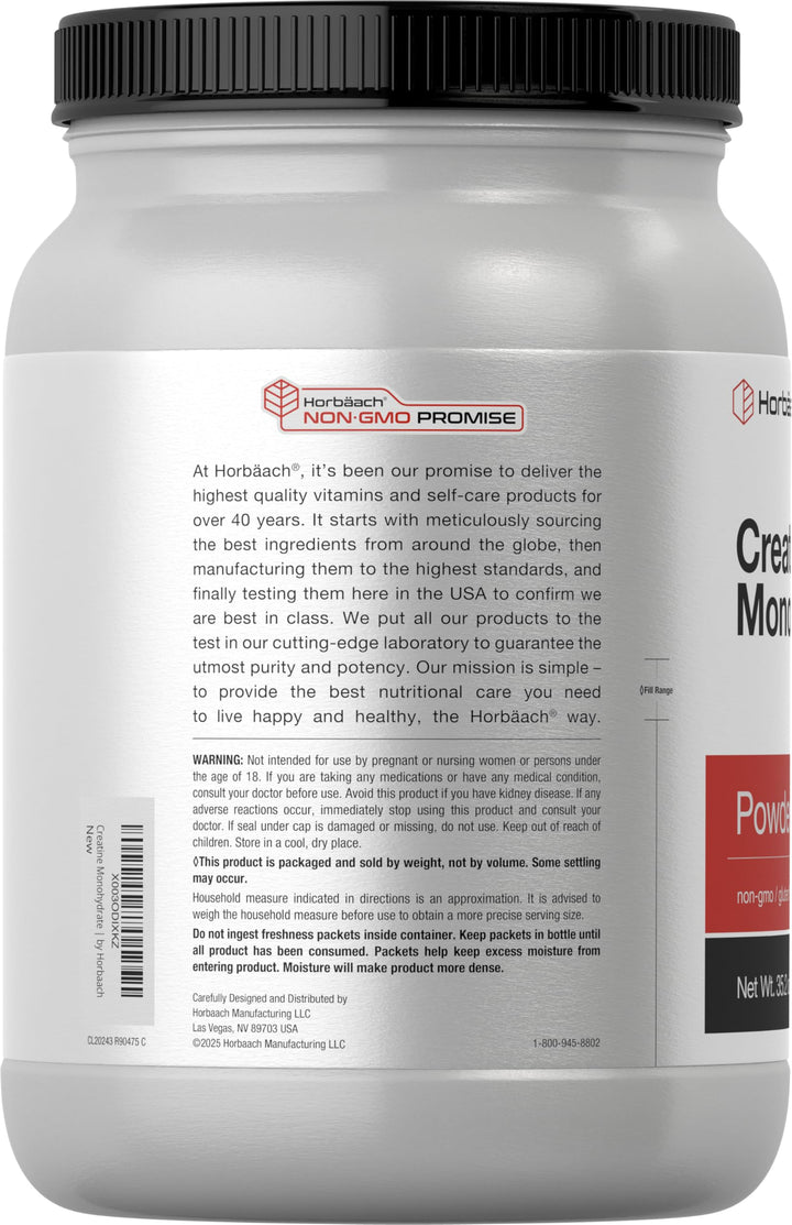 Horbäach Creatine Monohydrate Powder, Unflavored, 2.2 lb