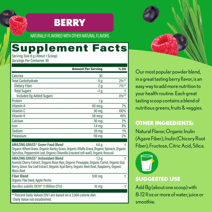 Amazing Grass Green Superfood Powder, Berry, 240 g