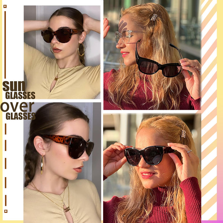 GEGURI Fit Over Glasses Sunglasses, Round, Oversized