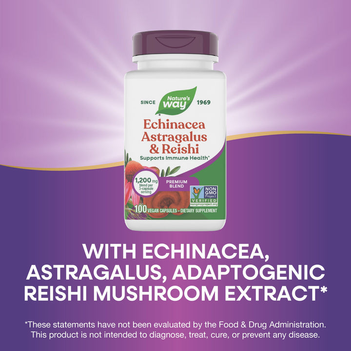 Nature's Way Echinacea Astragalus Reishi, 100 Count