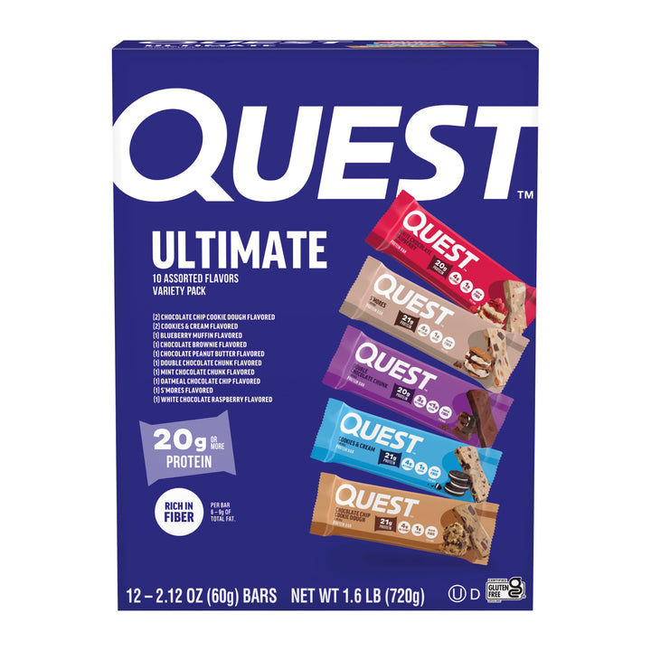 Quest Protein Bars Ultimate Variety Pack, 12 Count