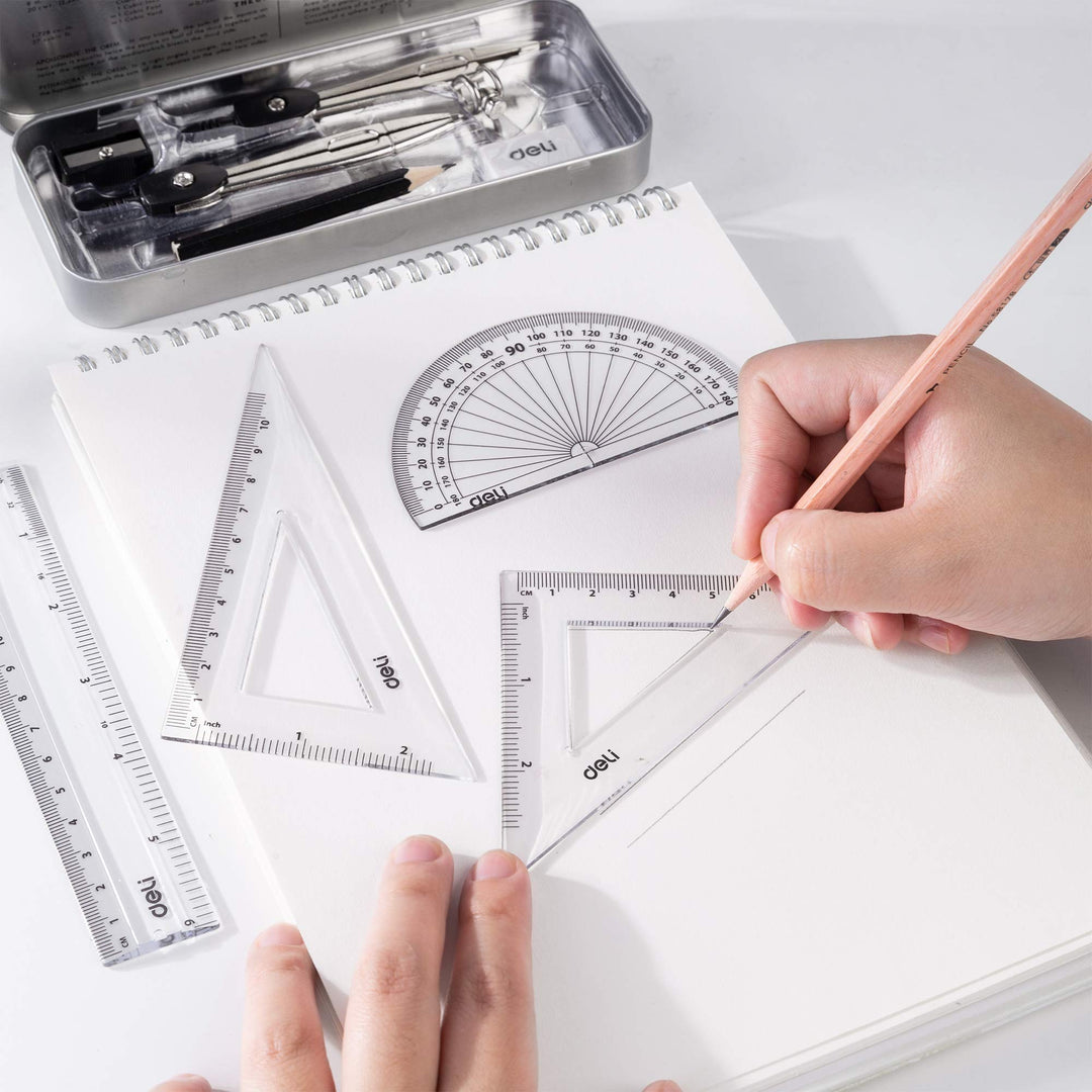 deli Geometry Set, Ergonomic Handle Compass, EG306, 95