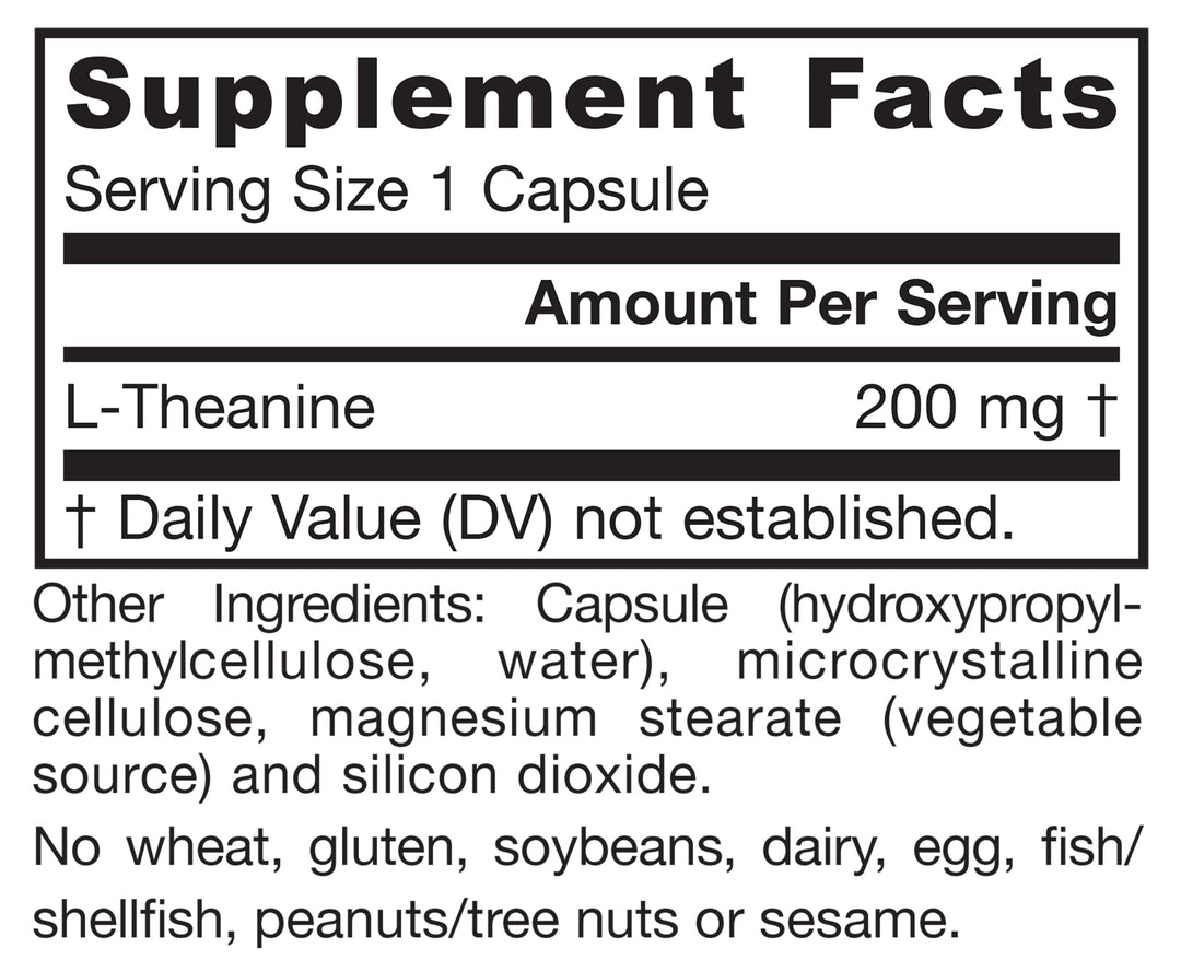 Jarrow Formulas Theanine, 200 mg, 60 Count