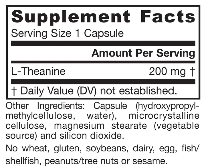 Jarrow Formulas Theanine, 200 mg, 60 Count
