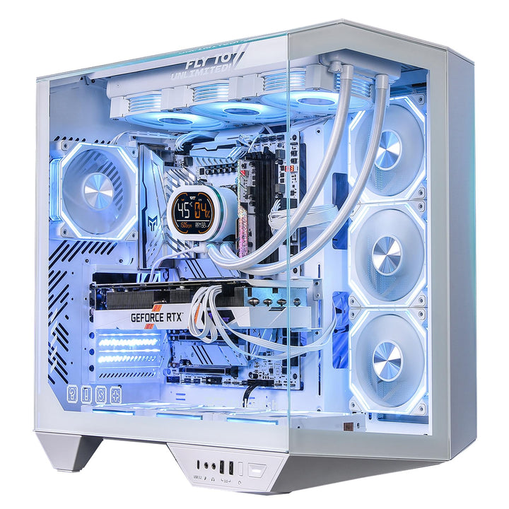 darkFlash Full-Tower ATX Gaming PC Case, White